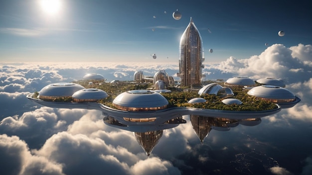 floating city above the clouds