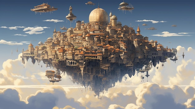 Floating civilization in the sky