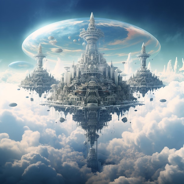 Floating civilization in the sky