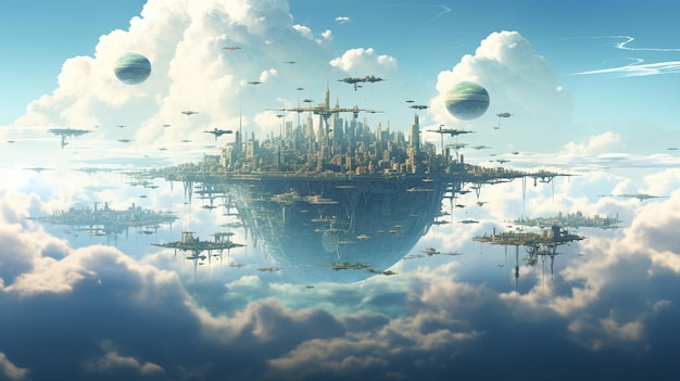 Floating civilization in the sky