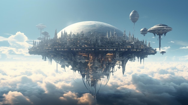 Floating civilization in the sky