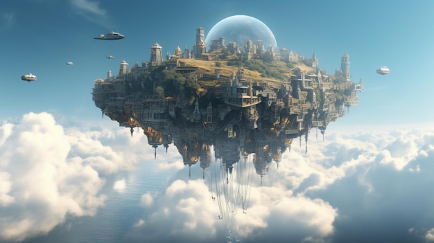 Floating civilization in the sky