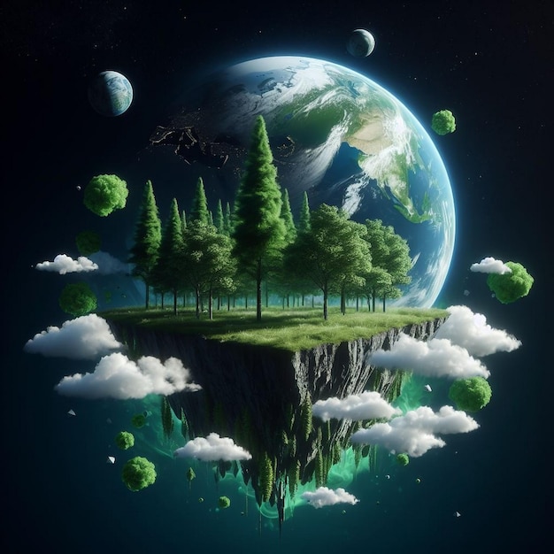 Floating Earth as an island