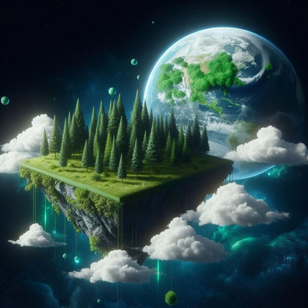 Floating Earth as an island