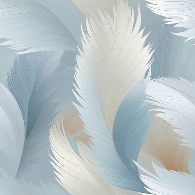 Фото Плавучая элегантность бесшовный рисунок тонких перьев для легкой эстетики