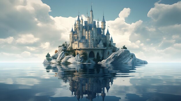 Floating fairy tale castle