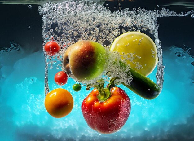 Photo floating fruit