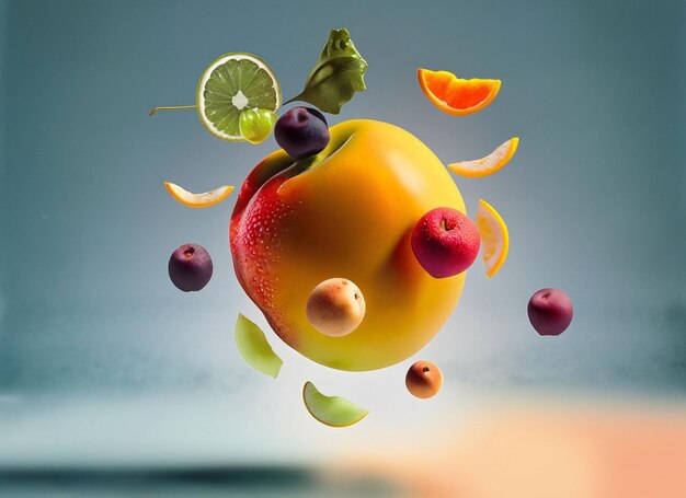 Photo floating fruit