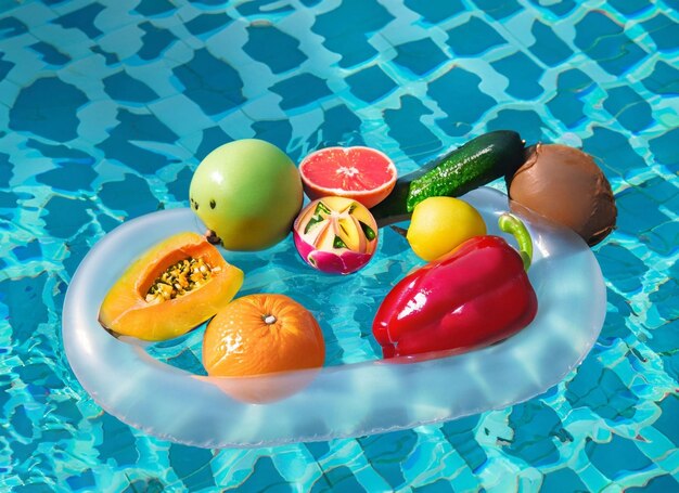 Photo floating fruit