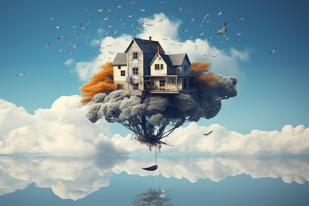 Floating House and Tree