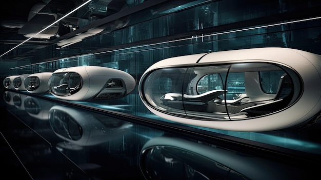 Floating hyperloop pods