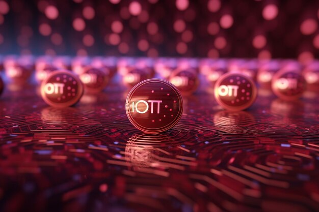 Photo floating iota coins