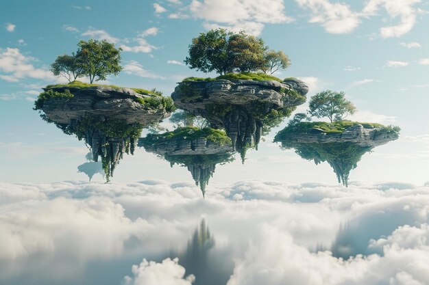 Floating islands held up by antigravity technology