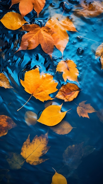 Photo floating leaves on water surface