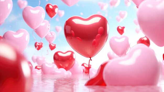 floating love balloon background