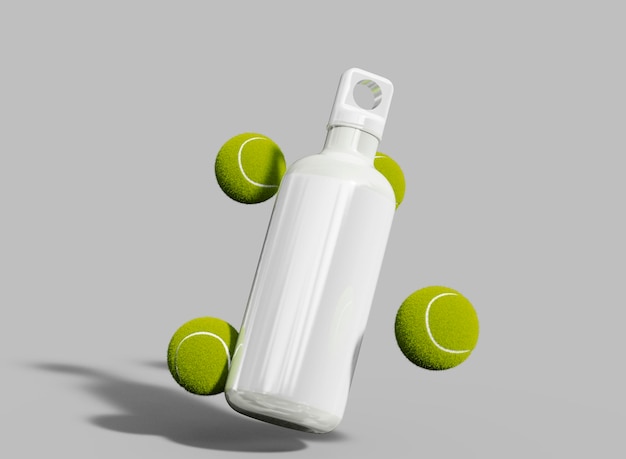 Floating Metallic Sport Bottle with Tennis Balls