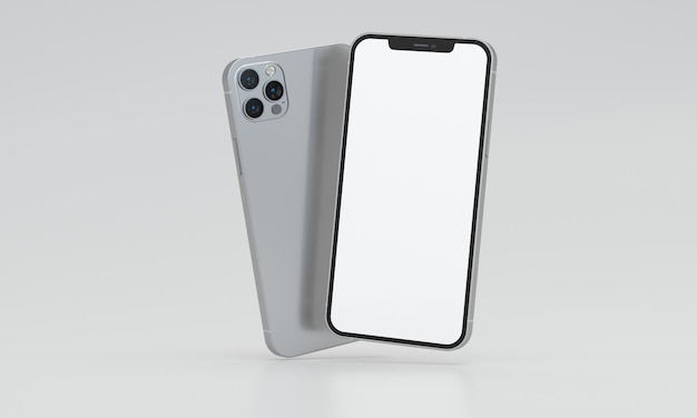 Photo floating phone right side and upside down mockup