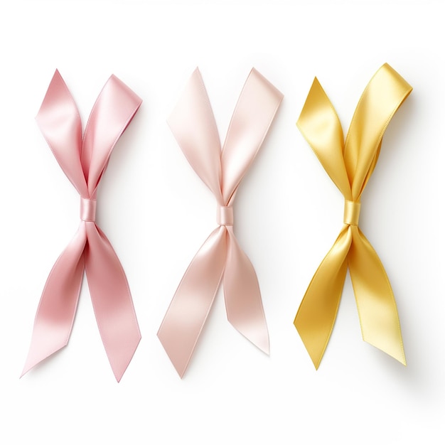 Floating ribbon on white background for breast cancer awareness