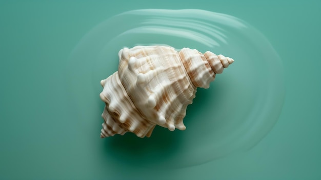 Photo floating sea shell on water