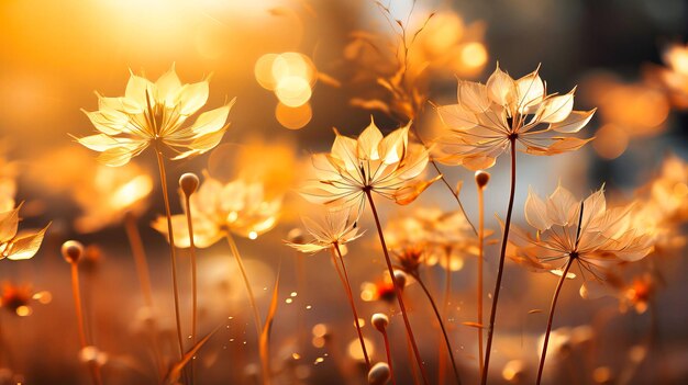 Floating seed bokeh in sunlit air