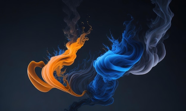 Floating smoke isolated on a dark background