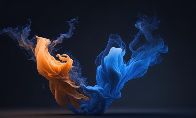 Floating smoke isolated on a dark background