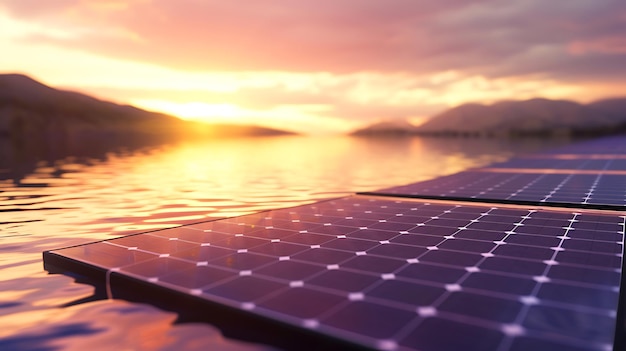 Floating Solar Panel on a Body of Water Generative AI
