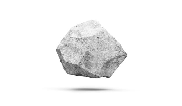 Floating stone on white background