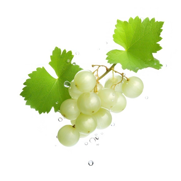 Floating white currant isolated on a white background