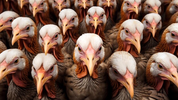 a flock of birds are shown in a group.