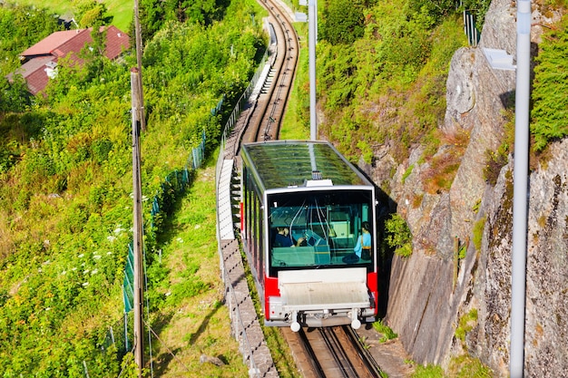 Floibanen is a funicular in Bergen city, Norway. Floibanen runs up the Floyen mountain.