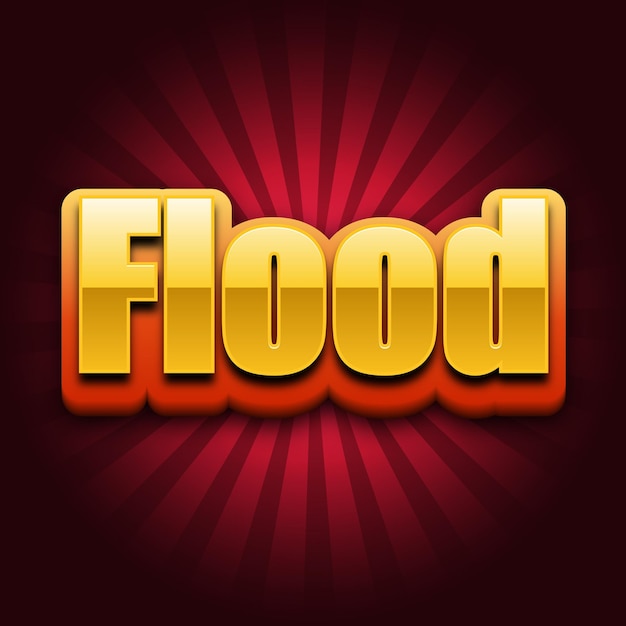 Flood Text effect Gold JPG attractive background card photo