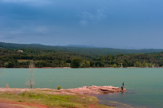 Flooding on Spain's Lake Sau in Catalonia.