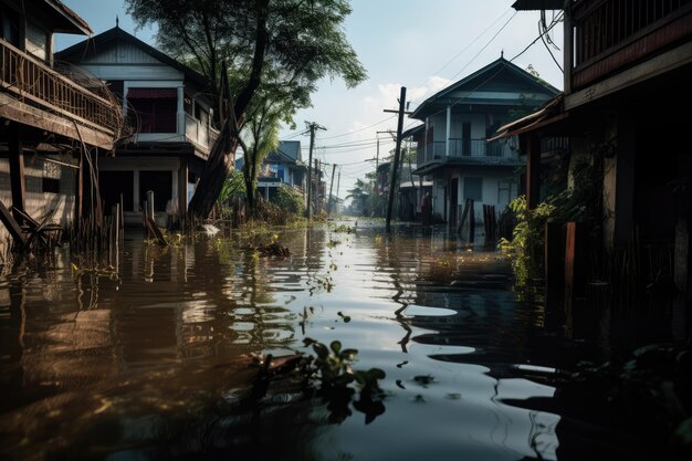 海面の上昇により洪水が住民を避難させる