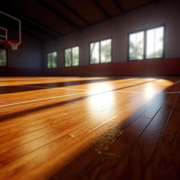 the floor a basketball court