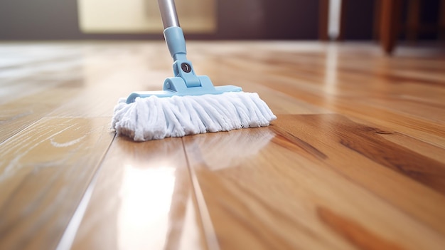 Floor Cleaning with Mop and Cleanser Foam