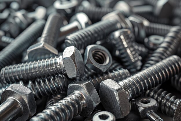 Floor covered in metal fasteners for repair