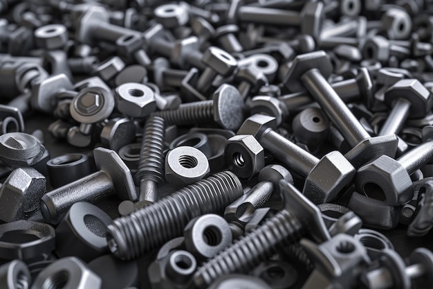 Floor covered in metal fasteners for repair