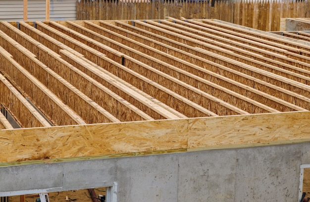 A floor joist in a new construction