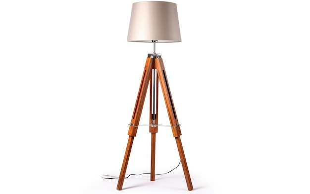 Photo floor lamp with tripod design isolated on transparent background