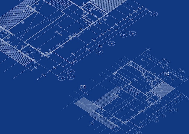 Photo floor plan designed building on the drawing