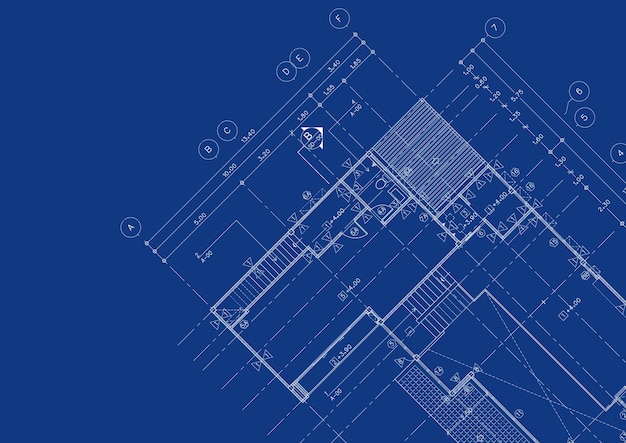 Photo floor plan designed building on the drawing