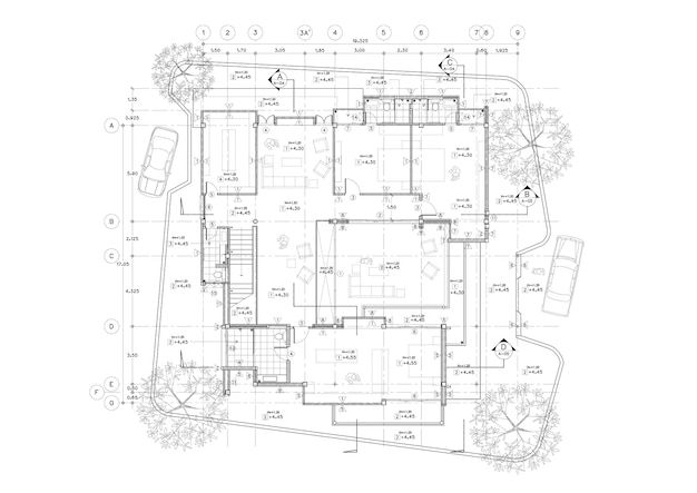 Floor plan designed building on the drawing