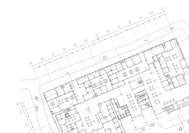 平面図は、図面上に建物を設計しました