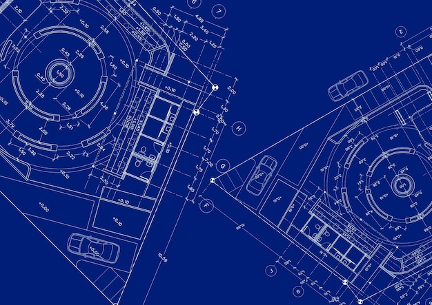 Foto pianta dell'edificio progettata sul disegno