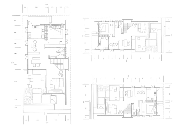 図面で設計された建物のフロアプラン