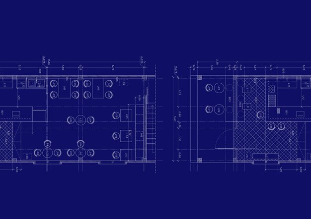 図面で設計された建物のフロアプラン