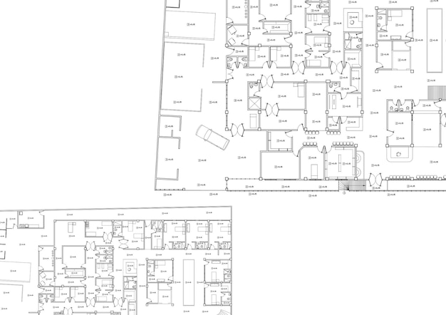 平面図は、図面上に建物を設計しました