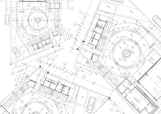 Photo floor plan designed building on the drawing