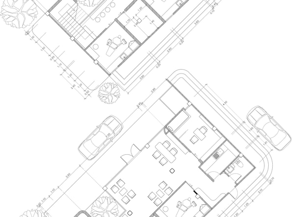 Photo floor plan designed building on the drawing